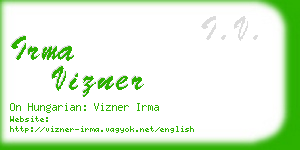 irma vizner business card